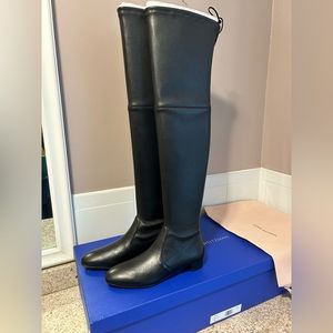 Stuart Weitzman Genna 25 City Boot in Black Leather